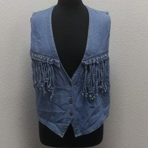 Neutral Zone Denim Vest with Fringe
